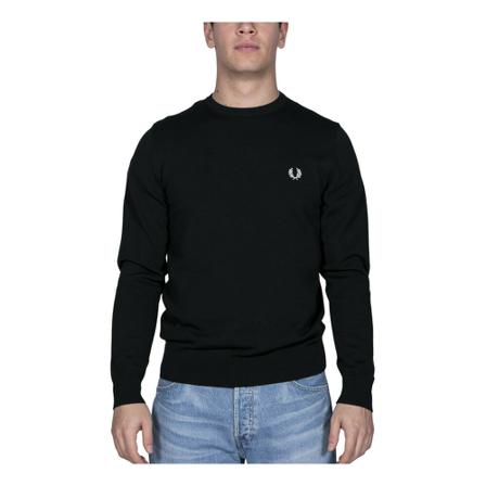 Fred Perry, Round-neck Knitwear Zwart, Heren, Maat:L