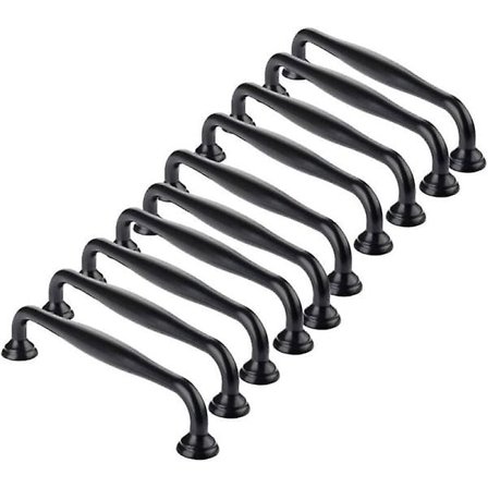 10 st svarta skåphandtag - svarta kökshandtag dörrhandtag låda sovrum centrumdistans 96mm, Handtag för garderober