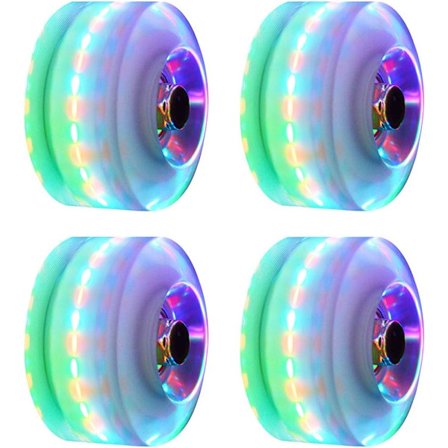 4 lysende LED-hjul til rulleskøjter, 5 farver tilgængelige, rulleskøjtetilbehør, lysende skateboardhjul, justerbare hjul til rulleskøjter
