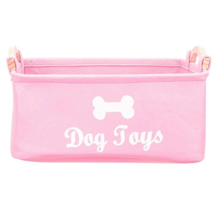 Opbevaringskasse til legetøj til kæledyr i husholdningen Filt Pet Toy Organizer Diverse Samlekasse (Pink)