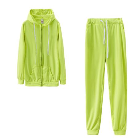 Dam Full Zip Långärmad 2piece Outfit Enfärgade Sweatsuits