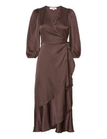 Camilja Dress Dresses Wrap Dresses Brun A-View*Betinget Tilbud