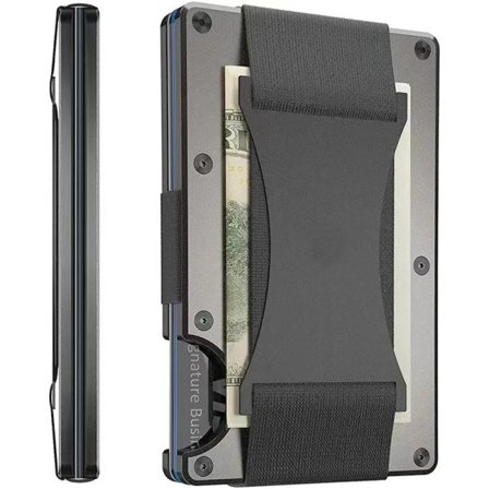 Herre Slim Ridge Man Punge Mærke Luksus Aluminium Kulstof RFID Metal Tasker Etui Carteira Masculina Kreditkort Holder