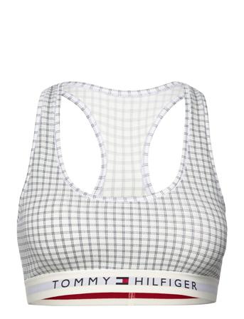 Unlined Bralette Print Lingerie Bras & Tops Soft Bras Bralette White Tommy Hilfiger
