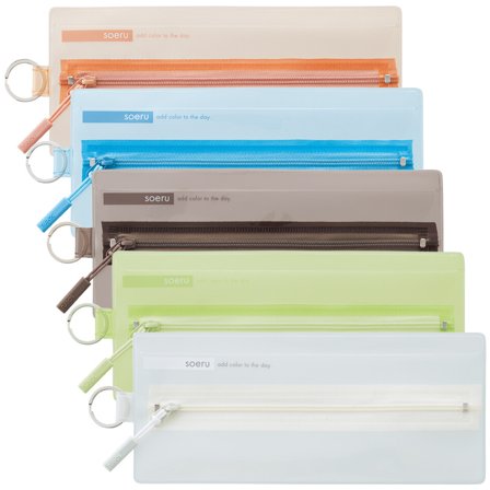 Pen case Soeru Flat Zip Apricot Tea