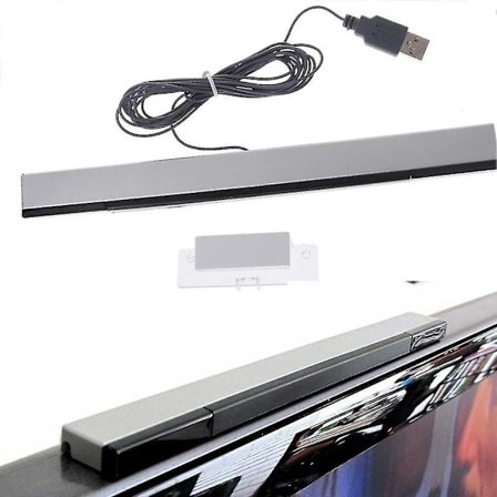 Sensor Bar USB til PC, Wii eller Wii U, tilsluttes USB-port