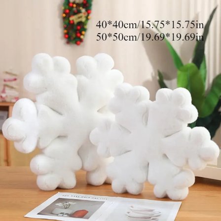 1 stk. Snefnug Pude - Blød Plys Skyformet Pude med Blandede Farver, Hyggelig Vinter Hjemmeindretning til Sofa & Soveværelse, Kreativ Stue Accent, 