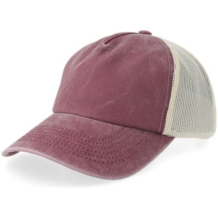 Equip - Röd trucker Keps - Maroon Pigment Washed A-frame Golfer Trucker @ Hatstore