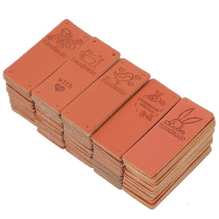 100 stk. stoflædermærker DIY syetiketter dekorative tøjkragemærker DIY tøjkragemærker