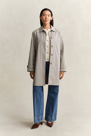 GANT Damen Karierter Kurzmantel (M) Beige