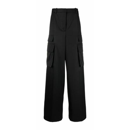 Versace, Wide Trousers Zwart, Dames, Maat:2XS