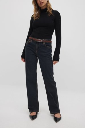 NA-KD Slim-Straight-Jeans - Slim Fit Jeans - Blau - EU 36