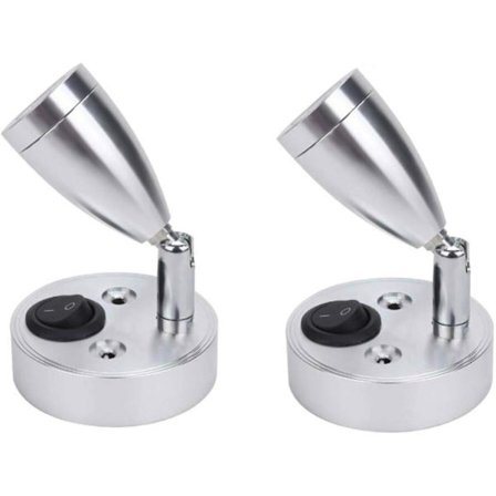 2 stk 12V LED Spot Leselampe Vegg Sengelampe