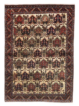 Afshar Shahre Babak Teppe Håndknyttet 104X145 Brun/Svart Persia