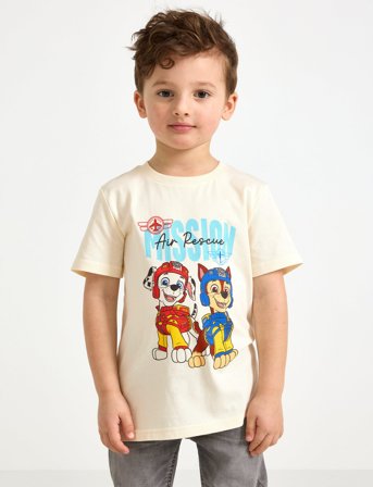Lindex Top Ss Paw Patrol - Cream - 122/128
