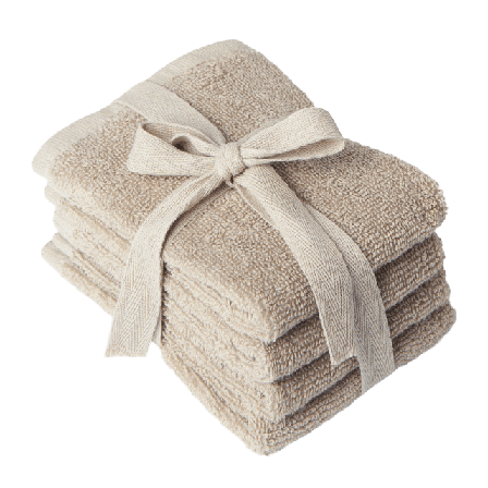 Åhléns Home Ansiktshandduk STELLA, 4-pack Badrumstextilier Brun ONESIZE