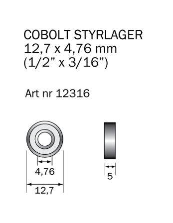 Cobolt 12316 Kulelager 12,7 x 4,76 mm, Maskintilbehør & forbruk