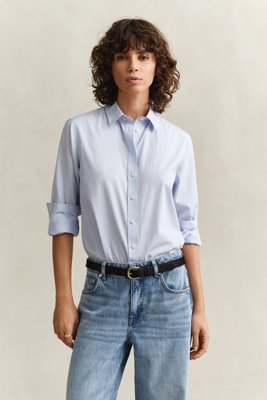 GANT - Poplinskjorte i regular fit til dame light blue