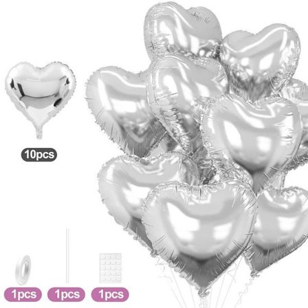 10 STK 45 cm Store Folie Røde Hjerteformede Balloner Til Valentinsdag