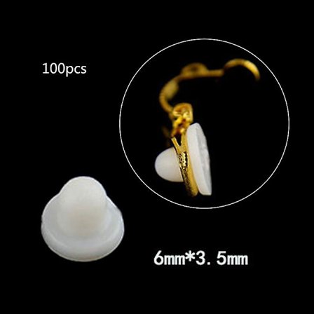 100stk klare øredobber puter silikon komfort øredobber for klips på øredobber