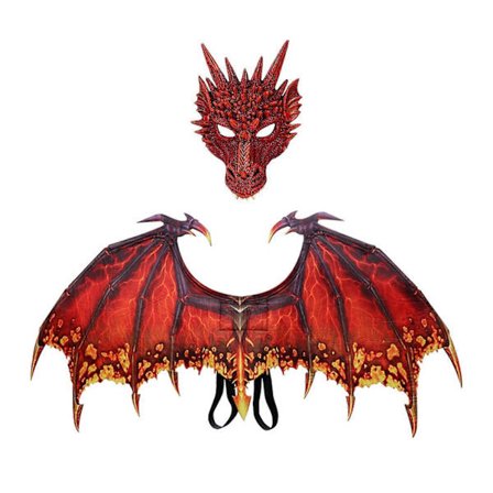 Dragevinge Kostume, Sødt Dinosauriehale Maske Sæt Voksne Cosplay Kostume til Rød