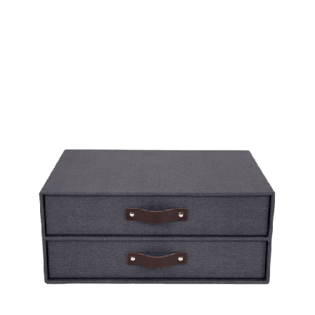 Bigso Box of Sweden Förvaringslåda med två lådor - Birger Förvaring Svart ONESIZE