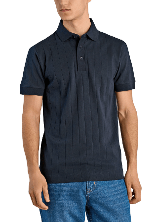 Lindbergh Needle drop Polo Överdelar Herr Blå M