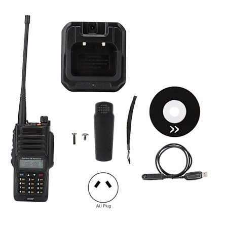 For UV XR PLUS Walkie Talkie Programmeringskabel CD Kommersiell FM-radio 100-240V (AU-plugg)