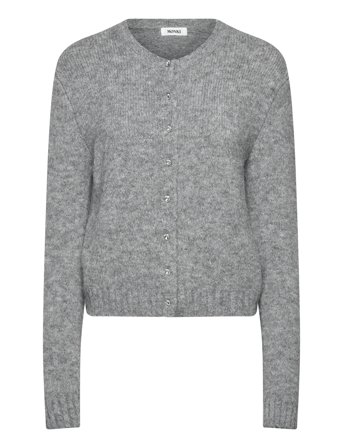 Monki Brushed Knit Buttoned Cardigan - Grey - XXS