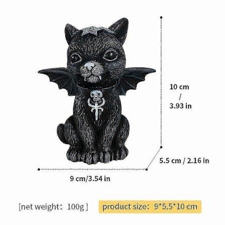 2025 Modeller 1st Vingad Liten Djävul Svart Katt Ornament, Hemingång Skrivbord Halloween Dekorationer, Sött Ornament, Vardagsrum