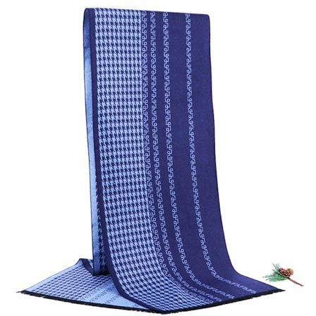 Höst- och vinterhalsduk med fransar, rutig halsduk i kashmir (mörk b