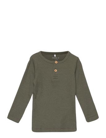 Nmmkab Ls Top Langærmet T-shirt Khaki Green Name It