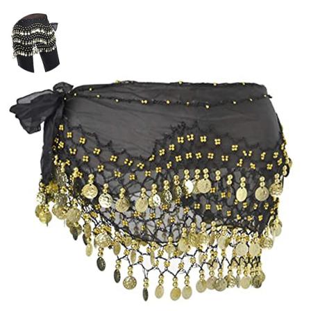 Magdans Höfthalsdukar Chiffong Dinglande Magdanskostymbälte Black