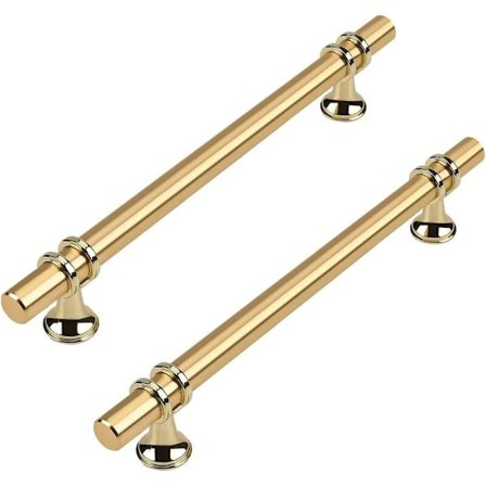 Sæt med 6 møbelgreb - køkkengreb - guldgreb - guld køkkengreb - zinklegeringsgreb til skuffer - centerafstand 192 mm