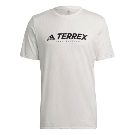 Adidas Men's Terrex Primeblue Trail Functional Logo Tee Men Short sleeved fitness sweater White M