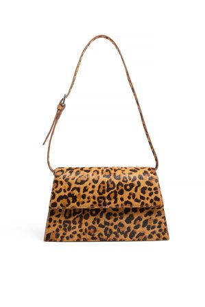 NA-KD Leather Sharp Shoulder Bag - Tasker - Leopard - One Size
