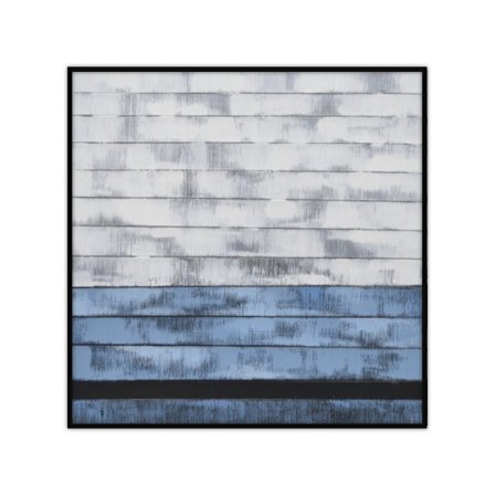 Blå lærredsvægkunst, 82x82cm, firkantet dekoration