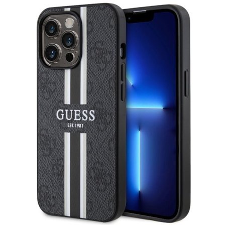 Guess GUHMP13LP4RPSK iPhone 13 Pro / 13 6,1" sort/sort hardcase 4G Printed Stripes MagSafe
