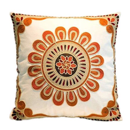 Broderte Dekorative Puter Trekk 18x18 Boho Farmhouse Kvadratisk Putetrekk For Sofa