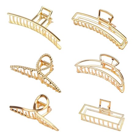 6-pack stora metallhårklämmor - 4" halkfria stora halkfria Blo
