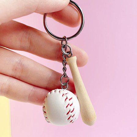 Baseball Nøglering Mini Træ Bat Ball Nøglering Nøglering Sport