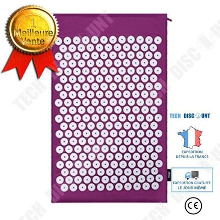 Akupressurmatta Yoga Massage Anti kroppsvärkterapi Fötter Träningar Lila 68×42cm med praktisk förvaringsväska