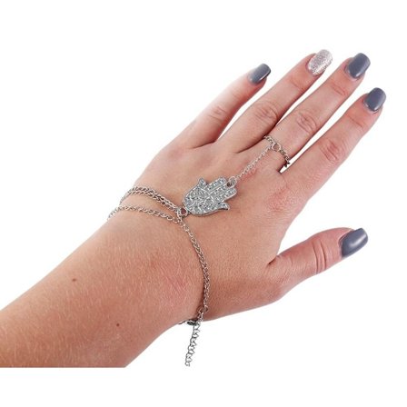 2i1 Silver Handsmycke - Armband & Ring - Fatimas Hand/Hamsa
