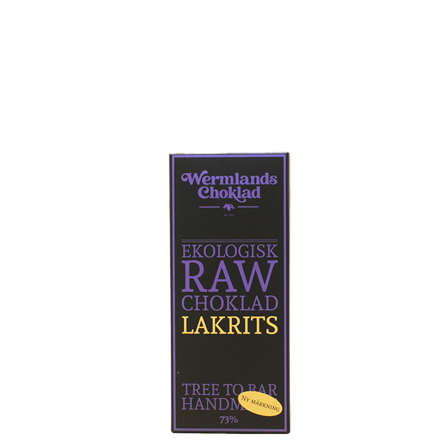 WermlandsChoklad Raw Økologisk Sjokolade Lakris 50 g