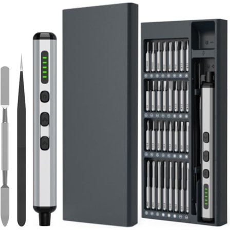68-i-1 Mini Precision Elektrisk Skruvmejsel 200 RPM 68 Borr Lever LED-ljus Pincett Precision Skruvmejselsats PC-konstruktion