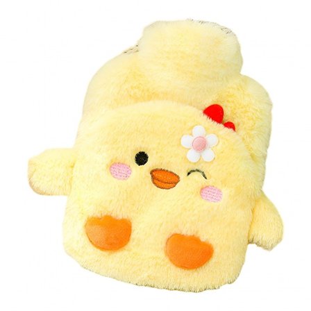 400ML Bedårande Anka - Formad Vattenflaska med Plyschöverdrag - Perfekt för Smärtlindring, Mensvärk, Varmt/Kallt Omslag & Vintervärme