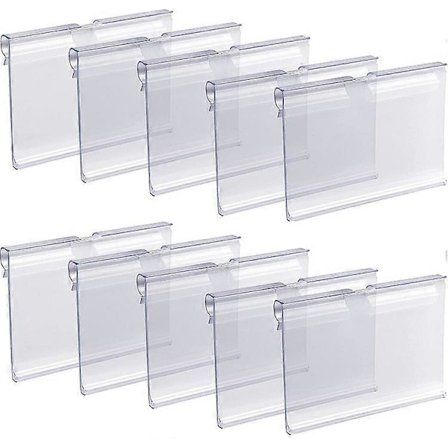 50 stk. Klar Plastikketikett Holder Tråd Hylle Butikkpris Etikett Klips På Kurv Vare Skilt Display Skilt