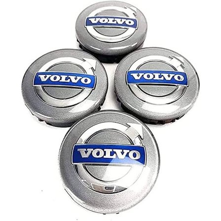 Volvo 02- 64MM 4-pack Navkapslar Volvo Silver i en one size
