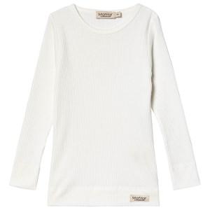 Kids - MarMar Copenhagen Gentle White Plain Rib T-Shirt 10Y/140 - Tops - 10Y/140 - White - Junge