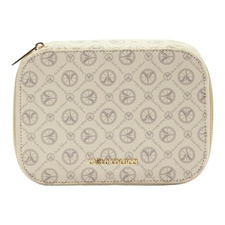 Carlo Colucci Flat cosmetic Tas cracogna , Beige , Heren , Maat: ONE Size Toilettassen